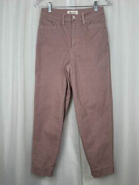 Madewell Slim Emmet Tapered Ankle Pants Size 25 Mauve Pink High Rise MD115